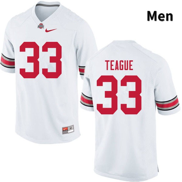 Ohio State Buckeyes Master Teague Men's #33 White Authentic Stitched College Football Jersey